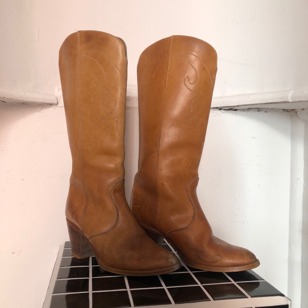 Tan cowboy boots